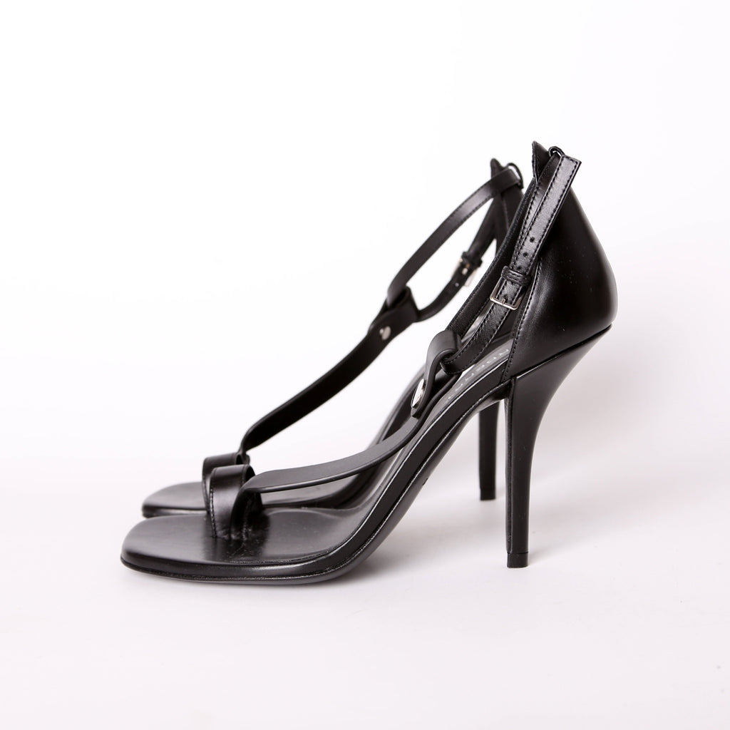 Lambskin Buckle Stiletto Sandals Size 36