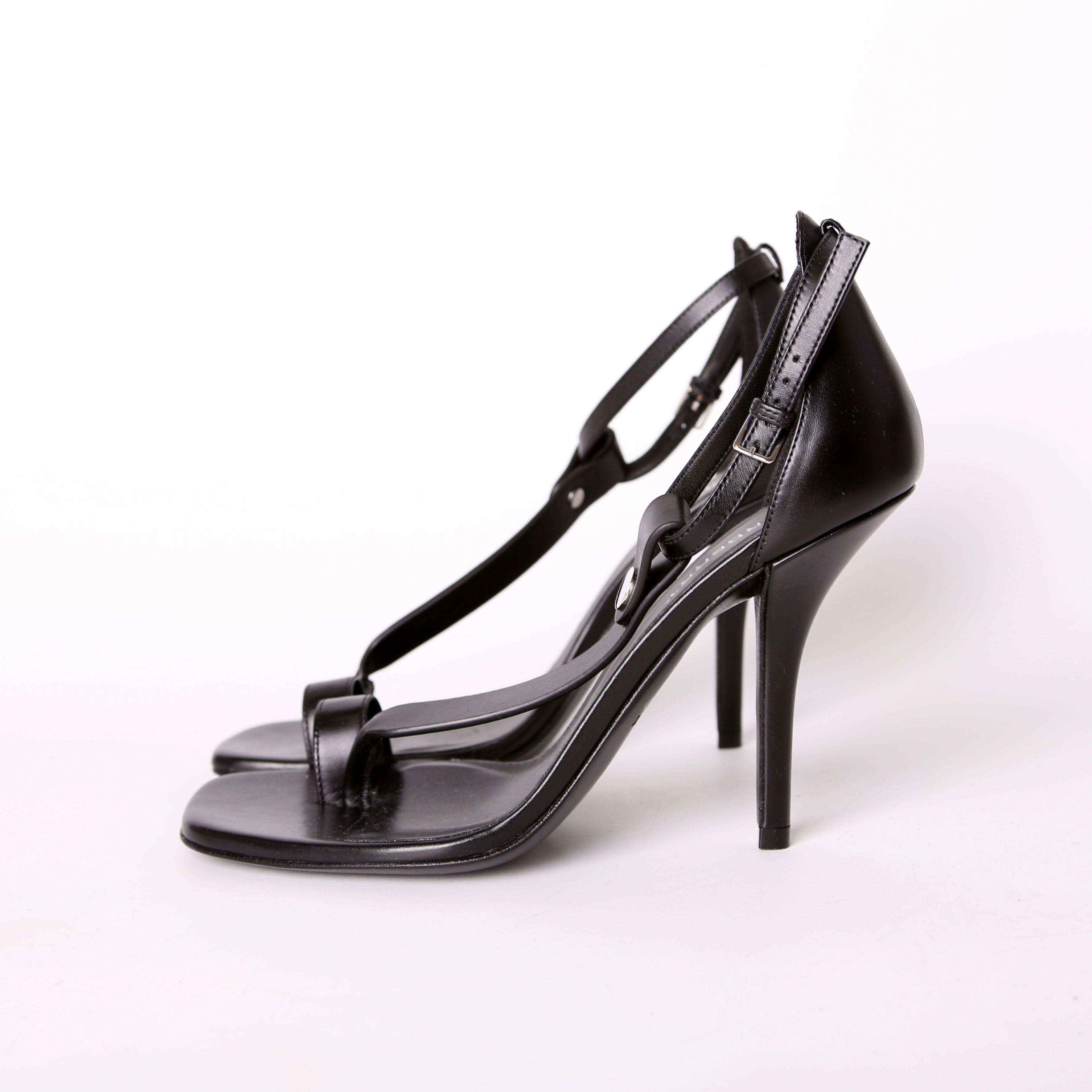 Lambskin Buckle Stiletto Sandals Size 36