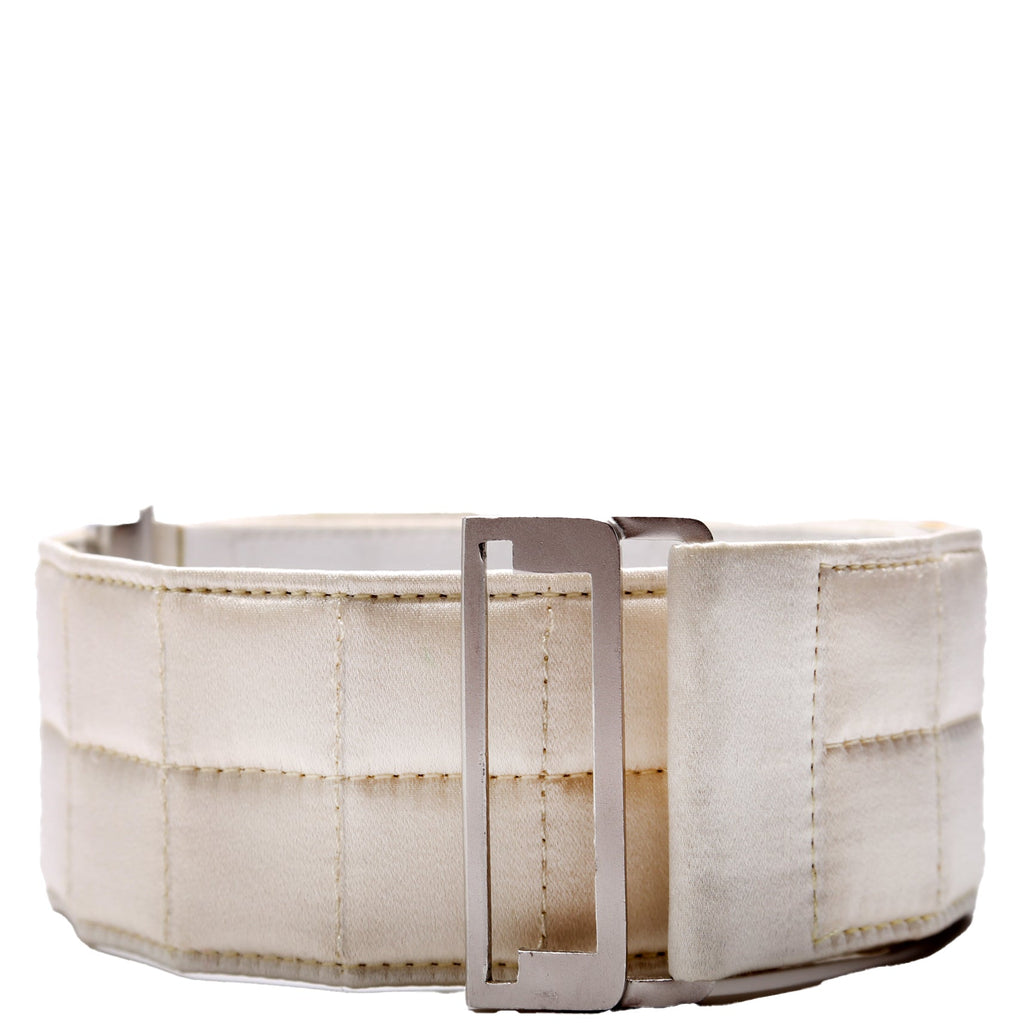 Satin Quilted Logo Belt Size 70 Vintage
