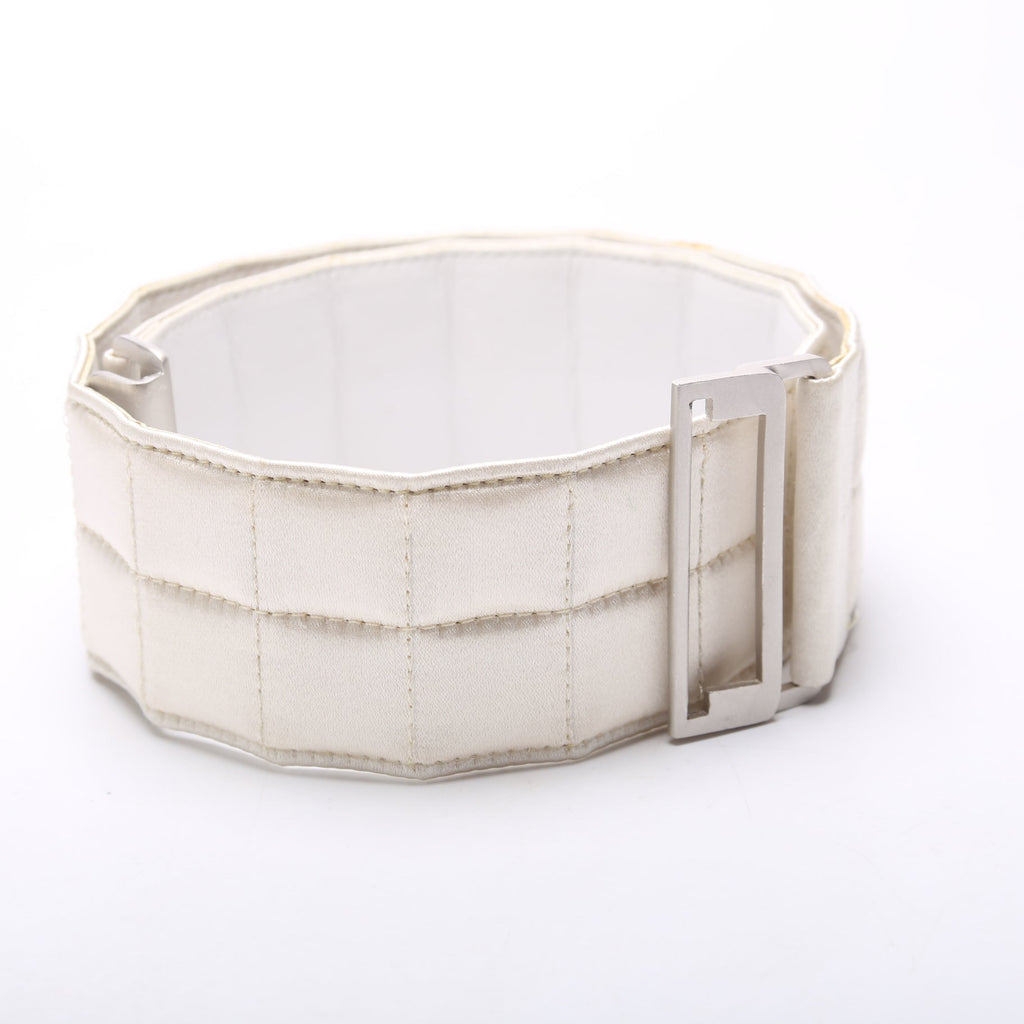 Satin Quilted Logo Belt Size 70 Vintage