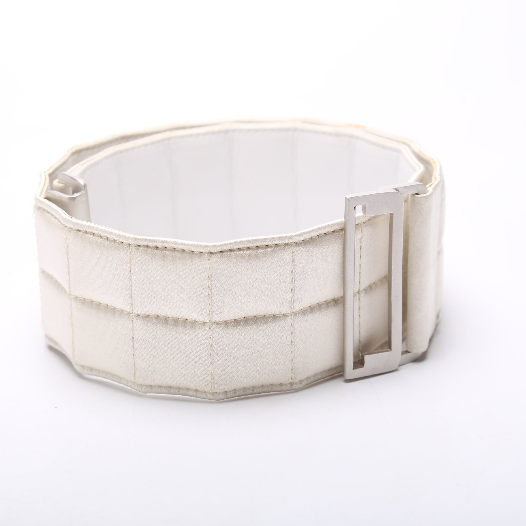 Satin Quilted Logo Belt Size 70 Vintage
