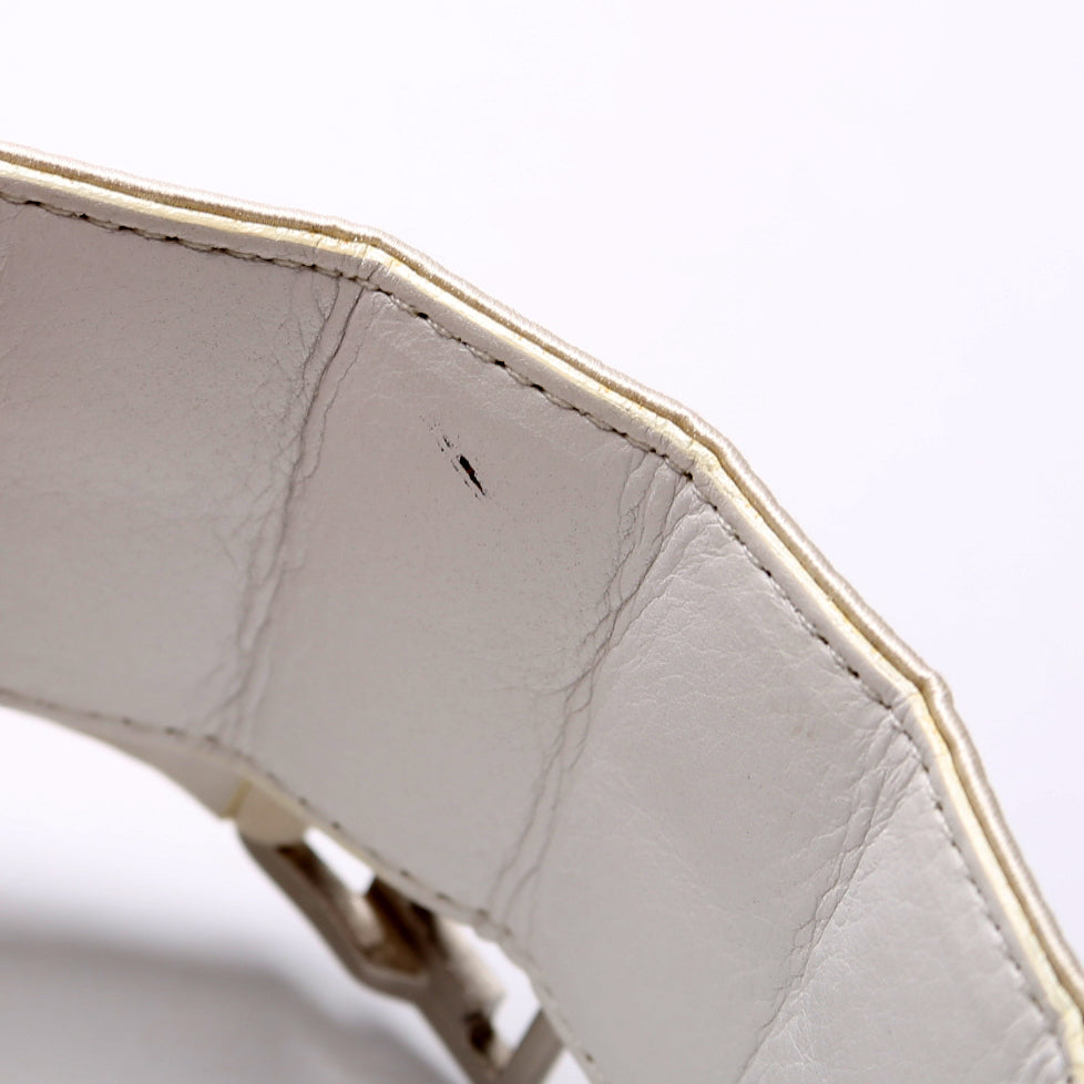 Satin Quilted Logo Belt Size 70 Vintage