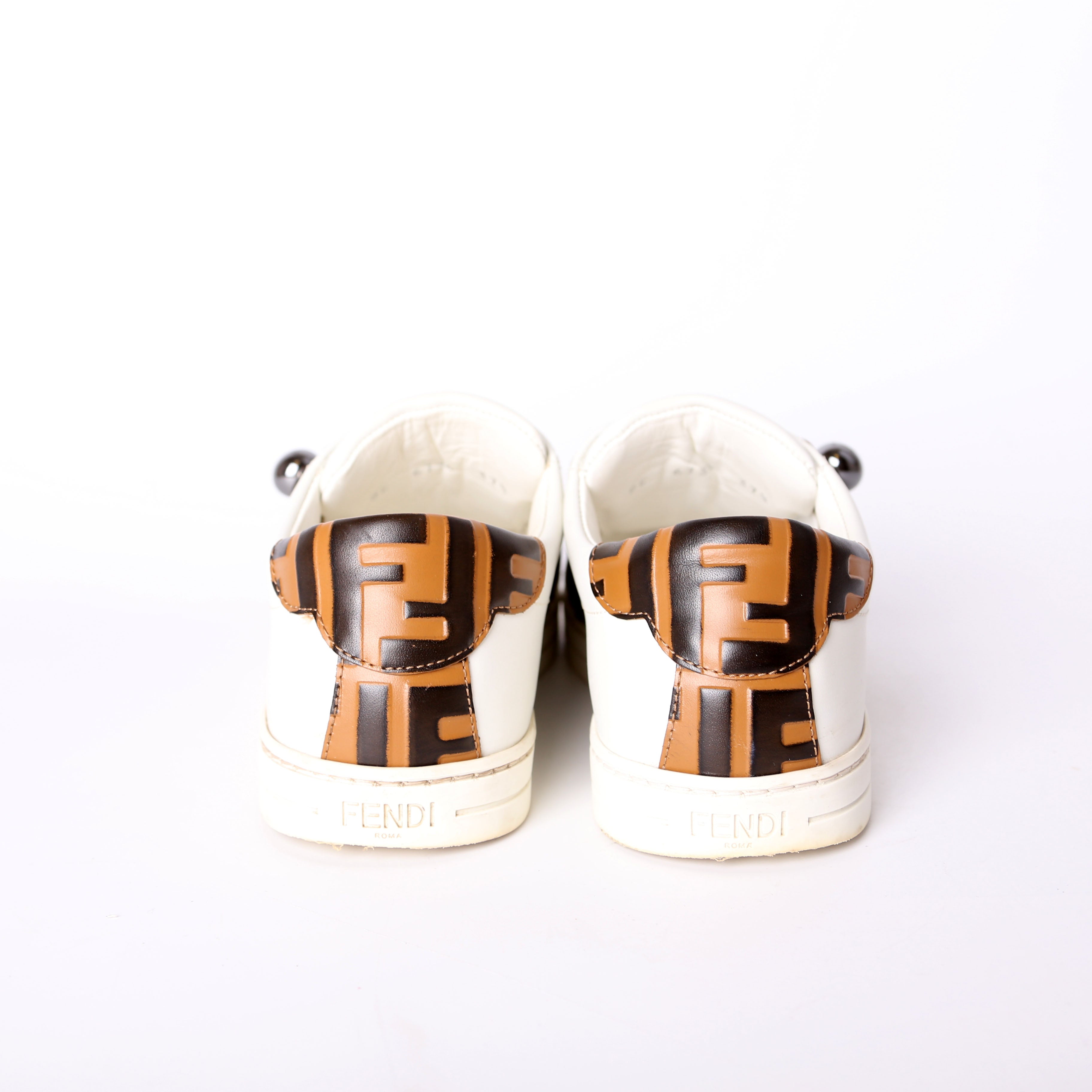 Fendi Pearland Leather Sneakers Size 37.5