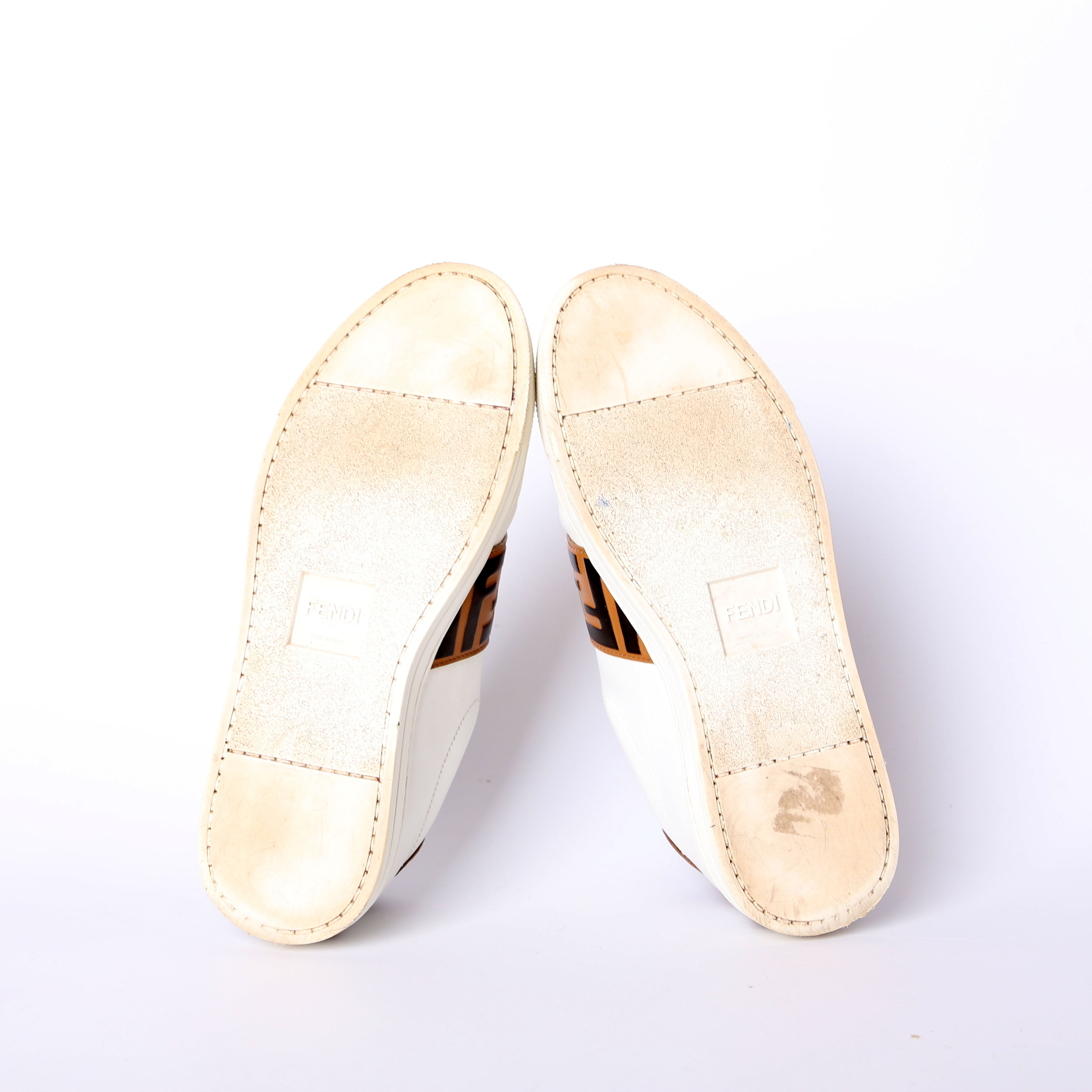 Fendi Pearland Leather Sneakers Size 37.5