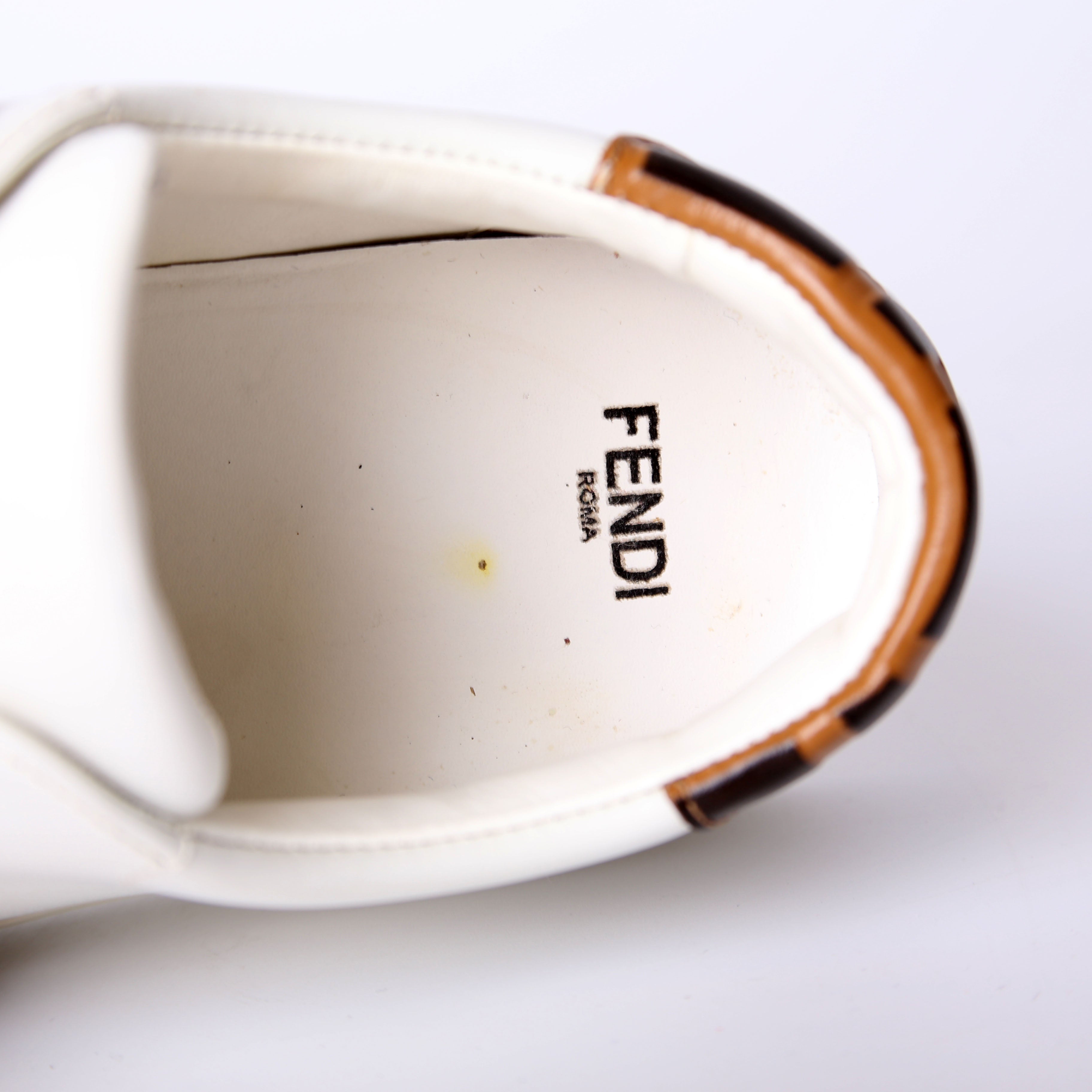 Fendi Pearland Leather Sneakers Size 37.5