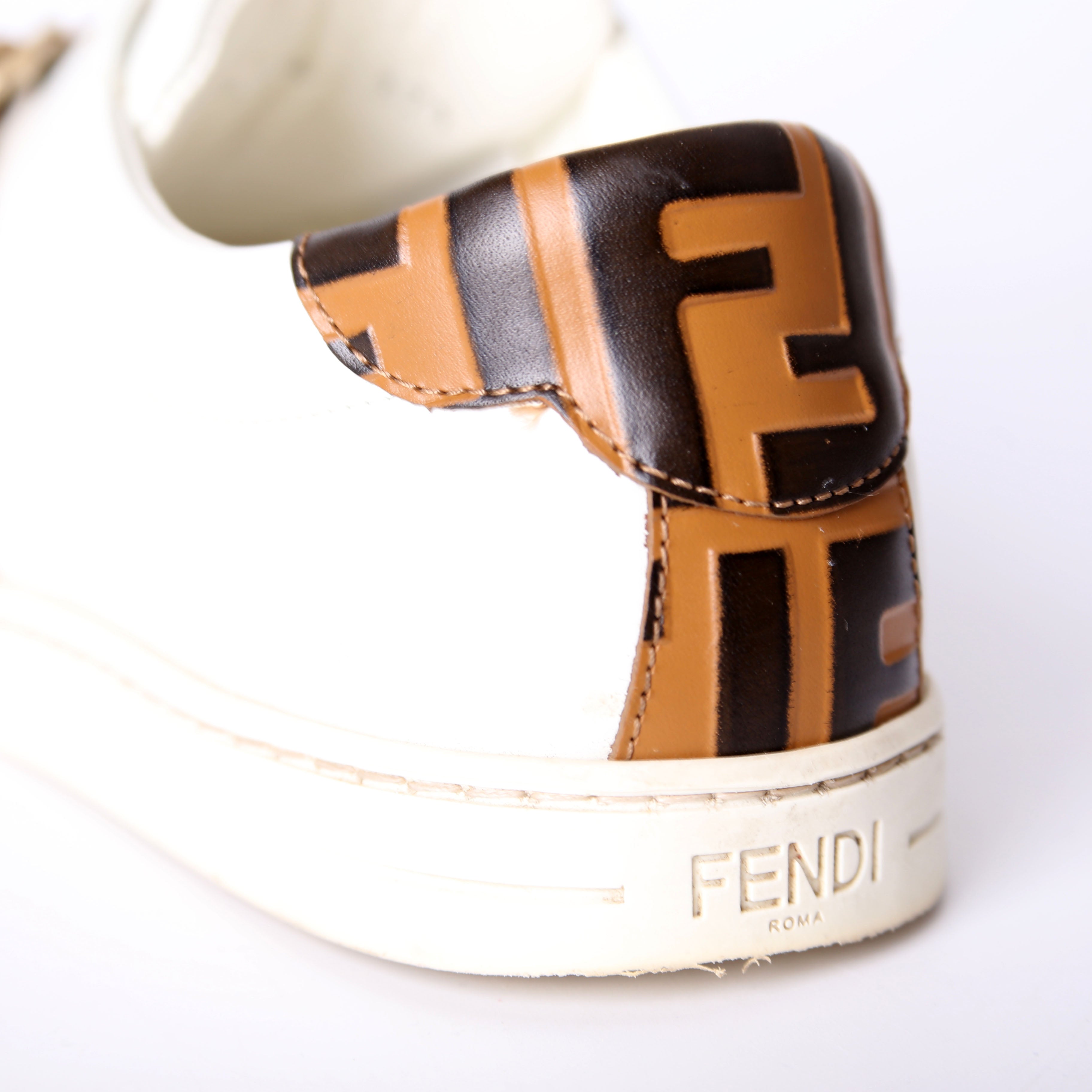 Fendi Pearland Leather Sneakers Size 37.5