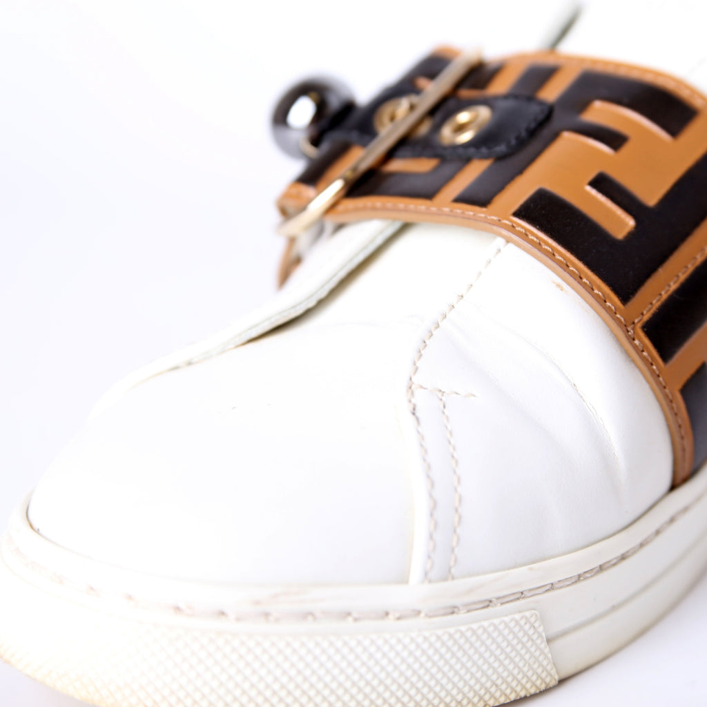 Fendi Pearland Leather Sneakers Size 37.5