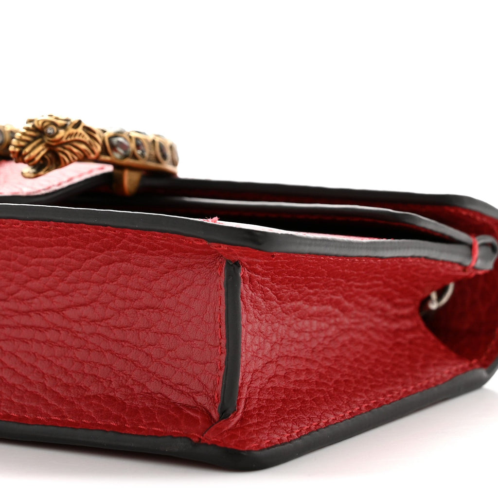 Gucci Calfskin Super Mini Dionysus Shoulder Bag Hibiscus Red