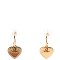 CC Drop Heart Huggie Earrings