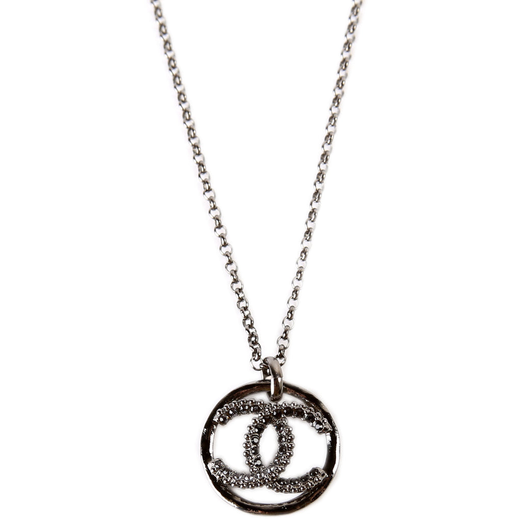 CC Crystal Ruthenium Long Necklace