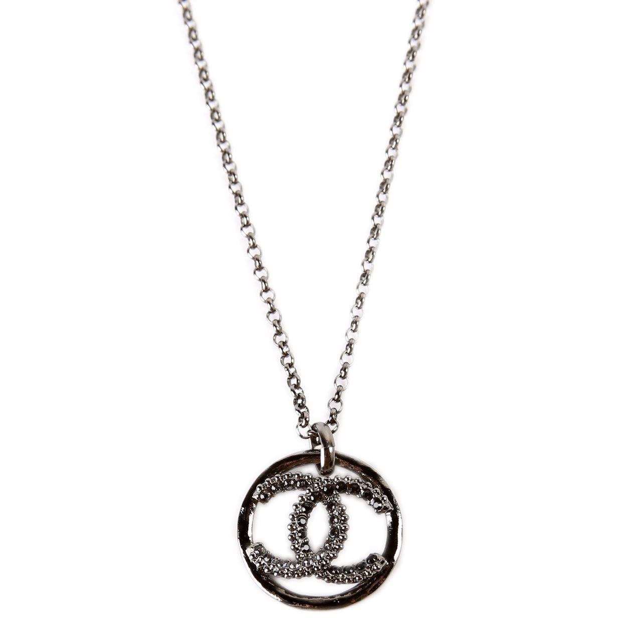 CC Crystal Ruthenium Long Necklace