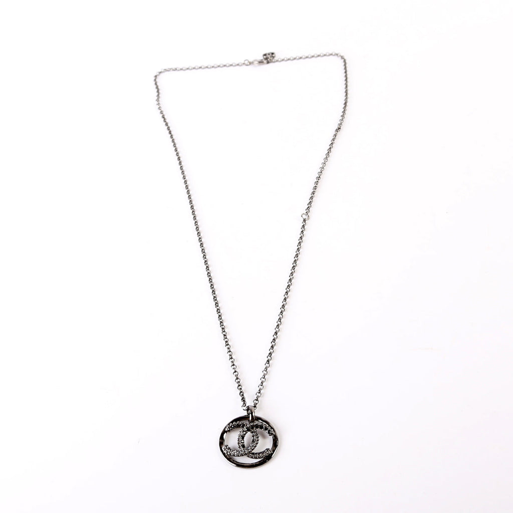 CC Crystal Ruthenium Long Necklace