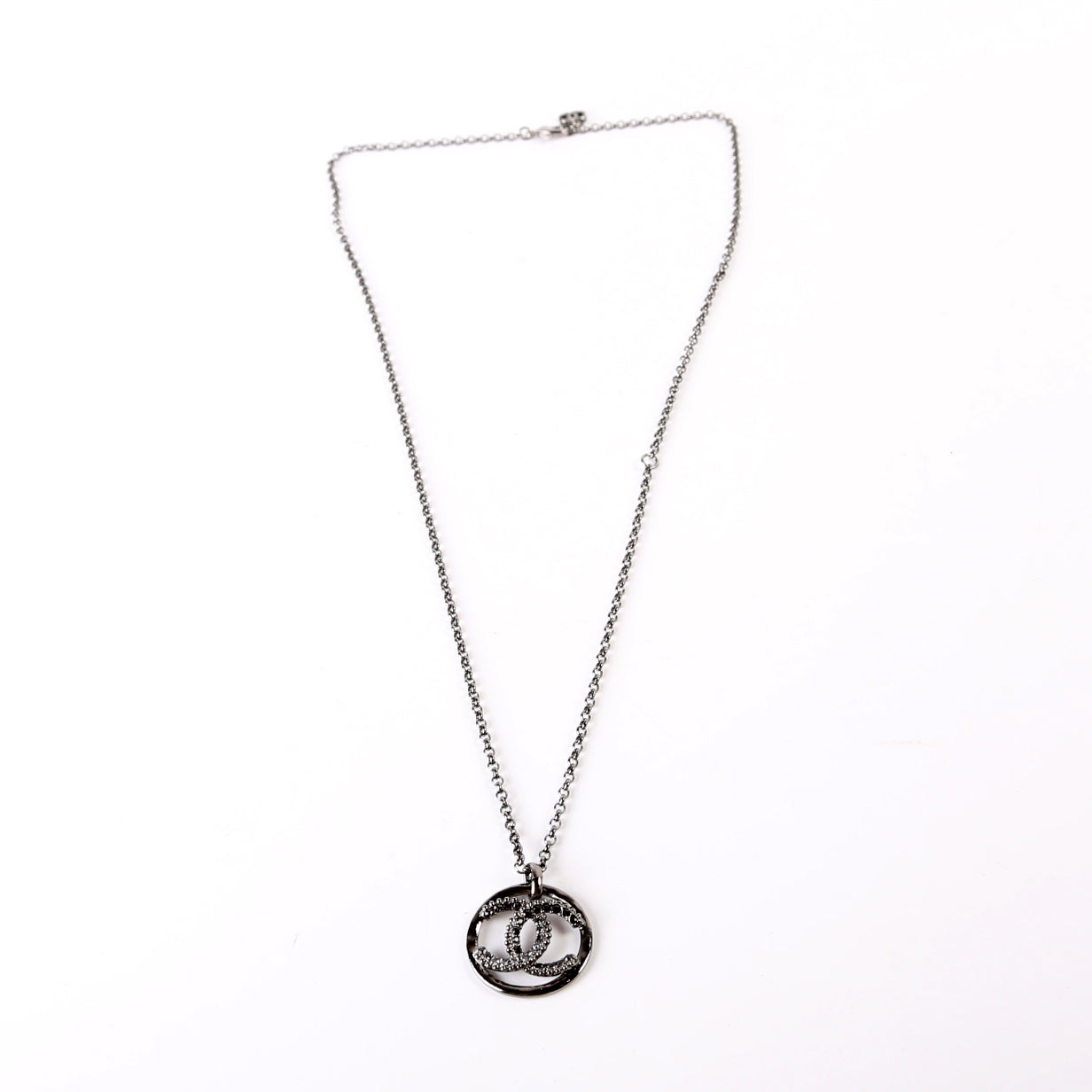 CC Crystal Ruthenium Long Necklace