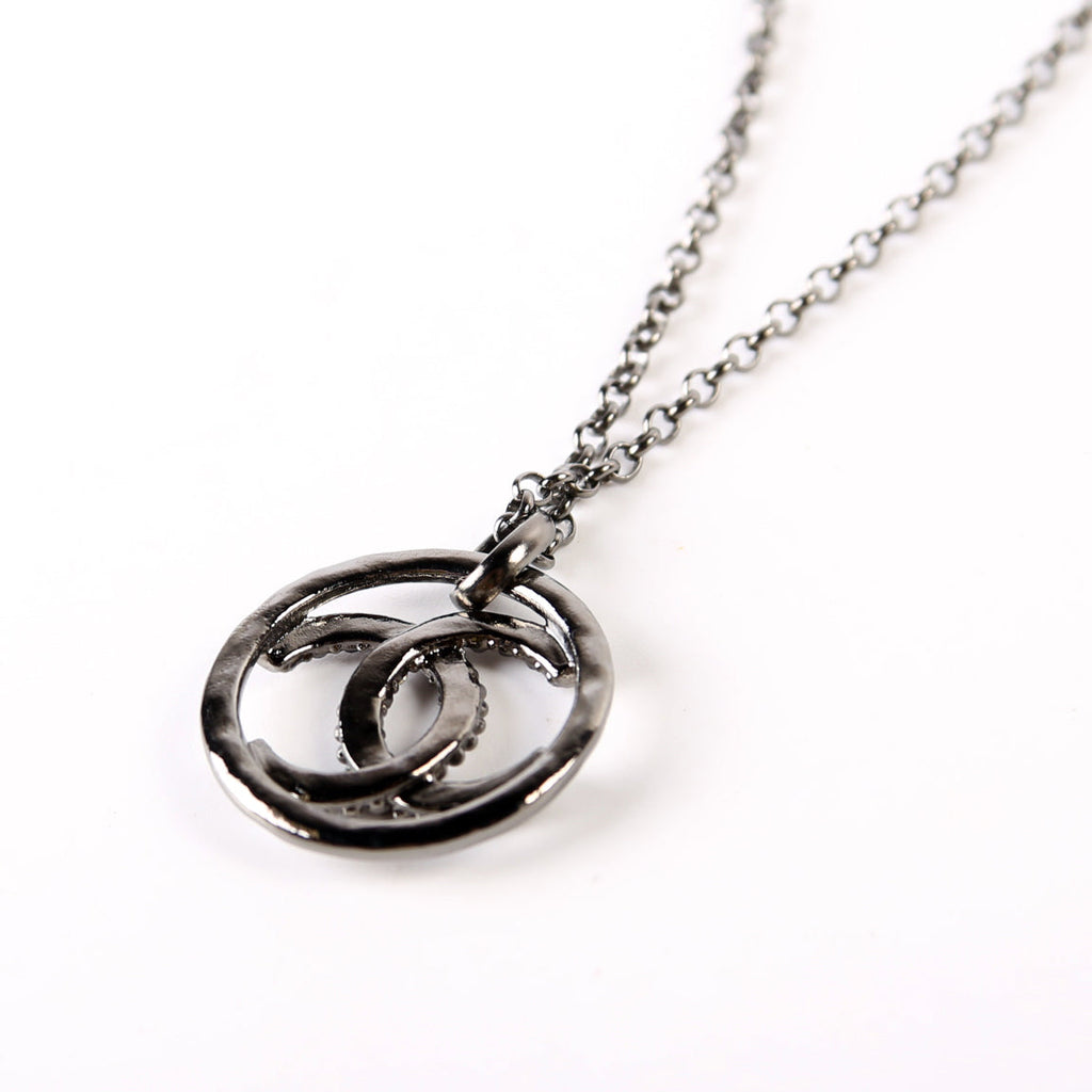 CC Crystal Ruthenium Long Necklace
