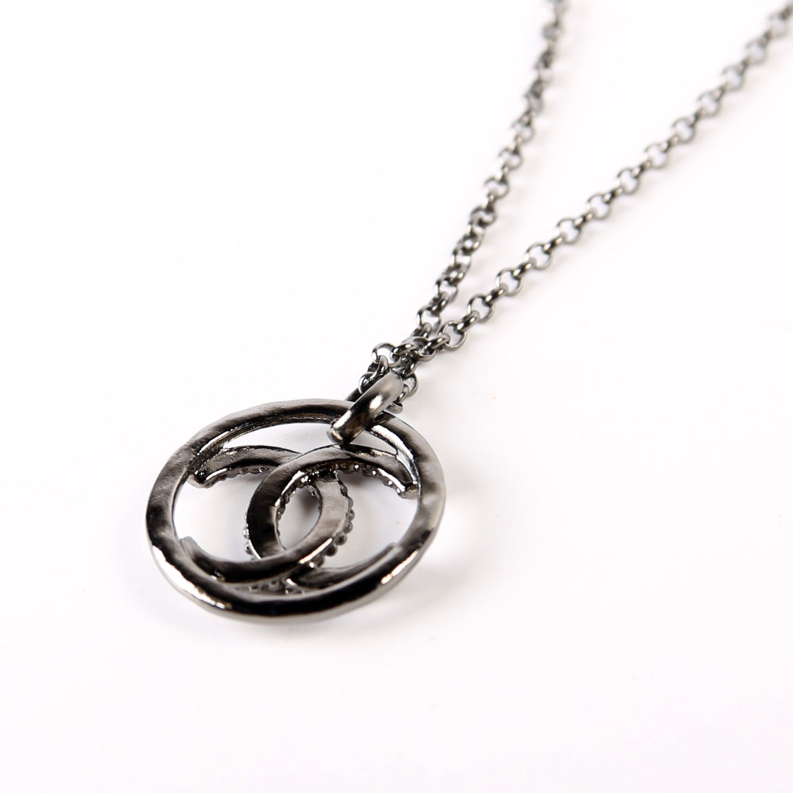 CC Crystal Ruthenium Long Necklace