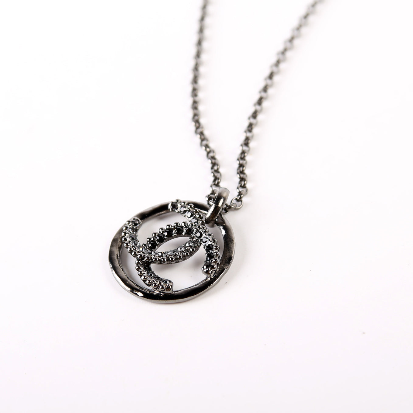 CC Crystal Ruthenium Long Necklace