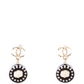 CC Round Camellia Flower Resin Drop Earrings