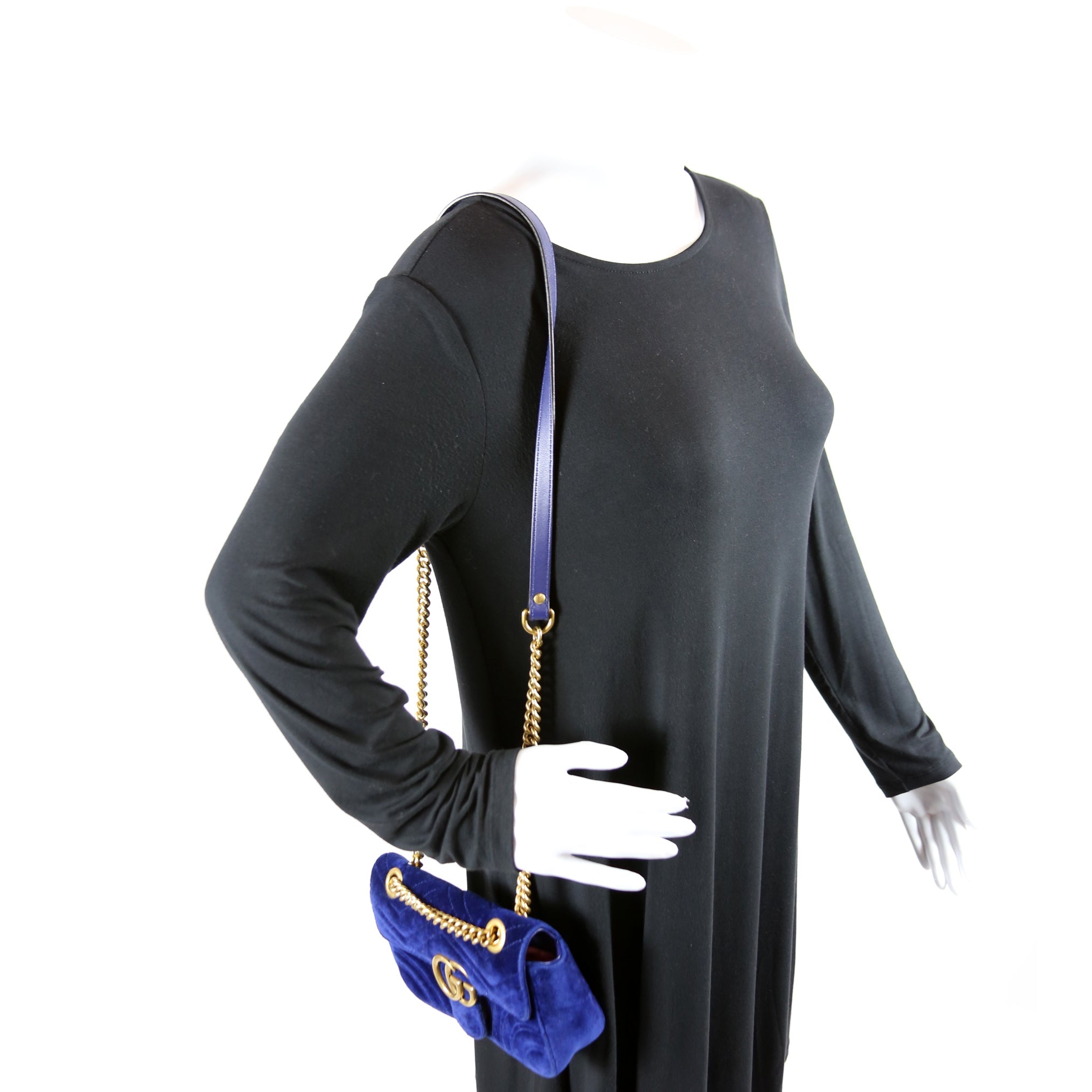 446744 Marmont Shoulder Mini Velvet Flap