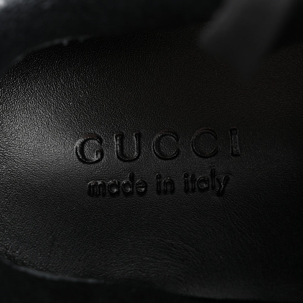 Gucci Calfskin Nylon GG Monogram Calfskin Web Mens Screener Sneakers 8.5 Black