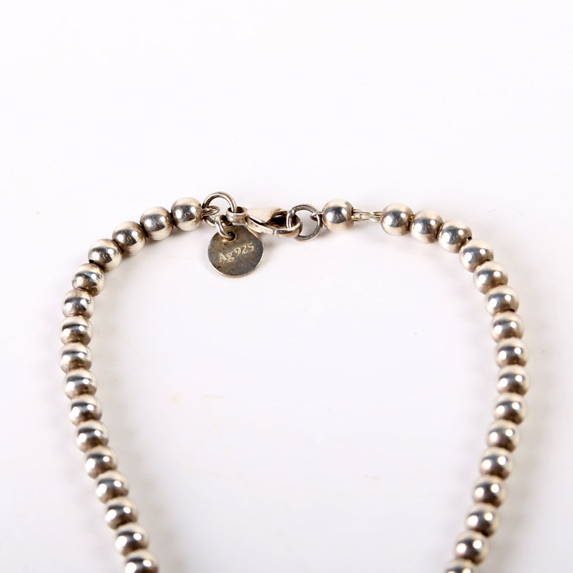 Please Return To Mini Enamel Heart Bead Chain Bracelet 925 Teal