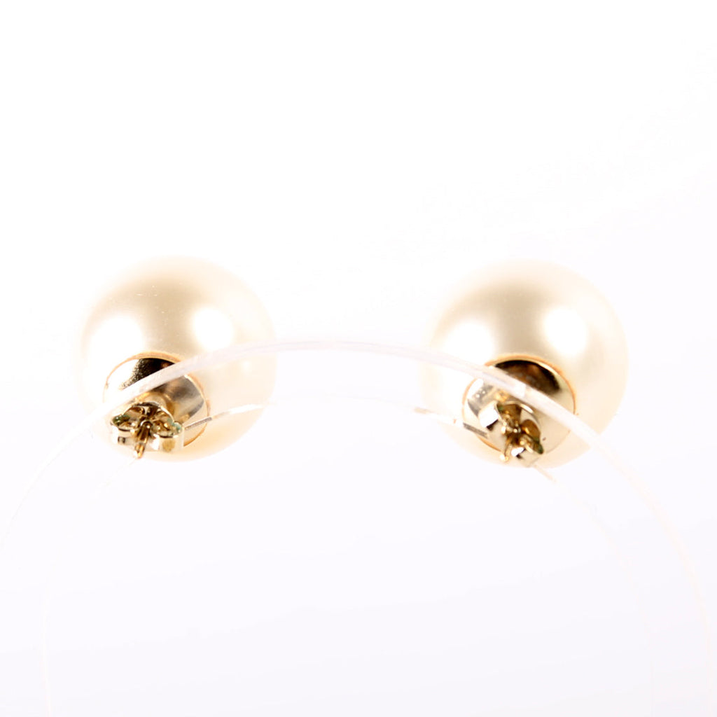 Faux Pearl CC Large Stud Earrings