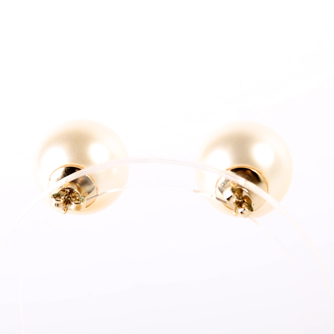 Faux Pearl CC Large Stud Earrings