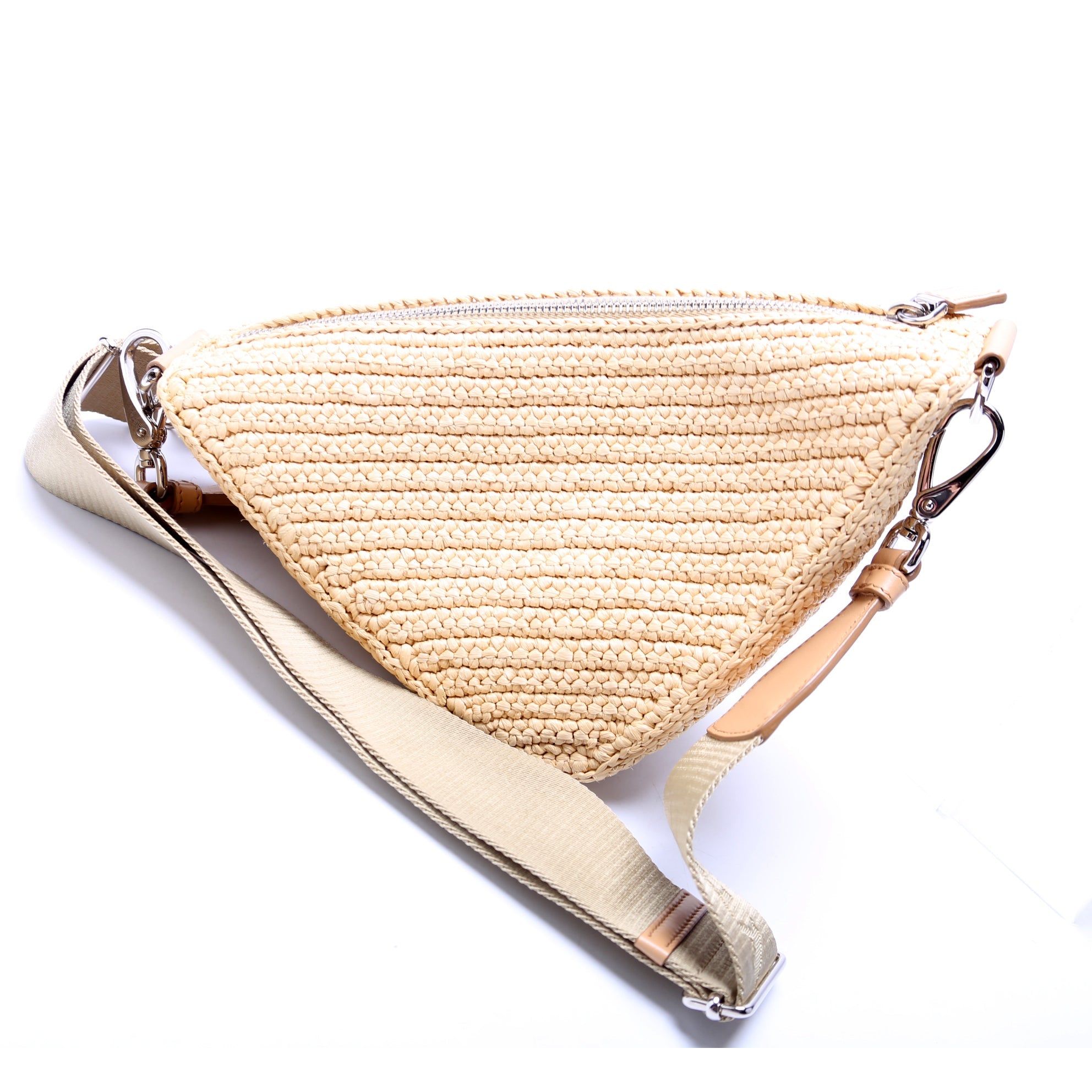 Triangle Logo Raffia Tan
