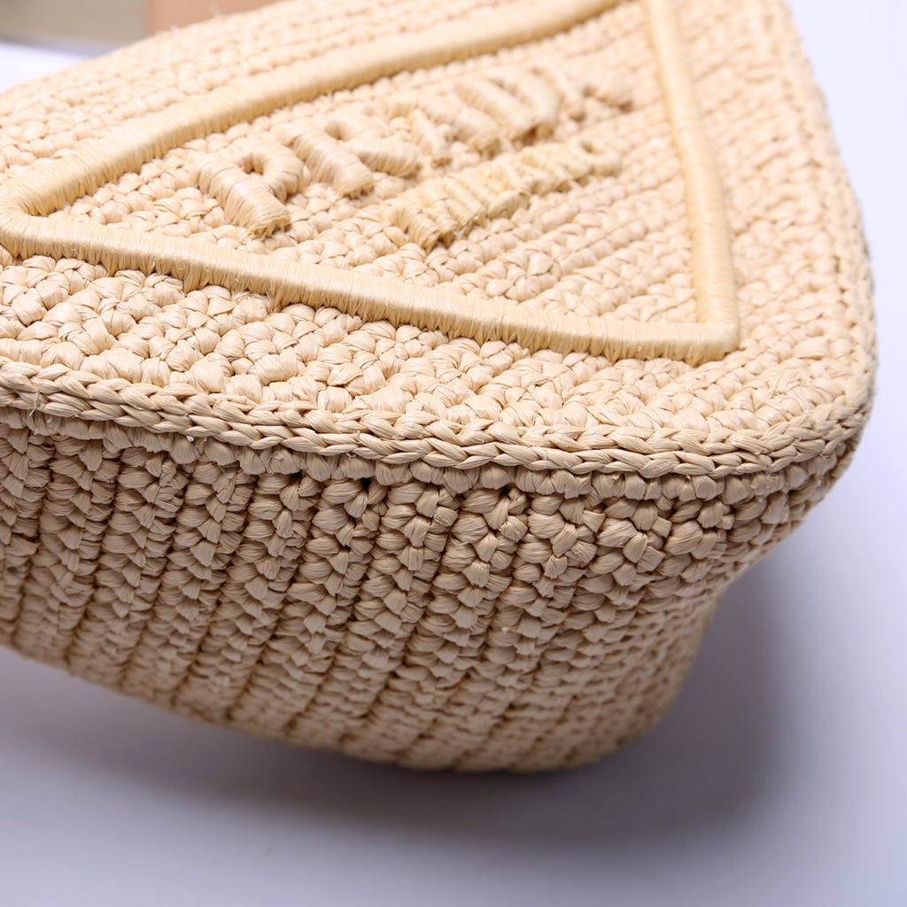 Triangle Logo Raffia Tan