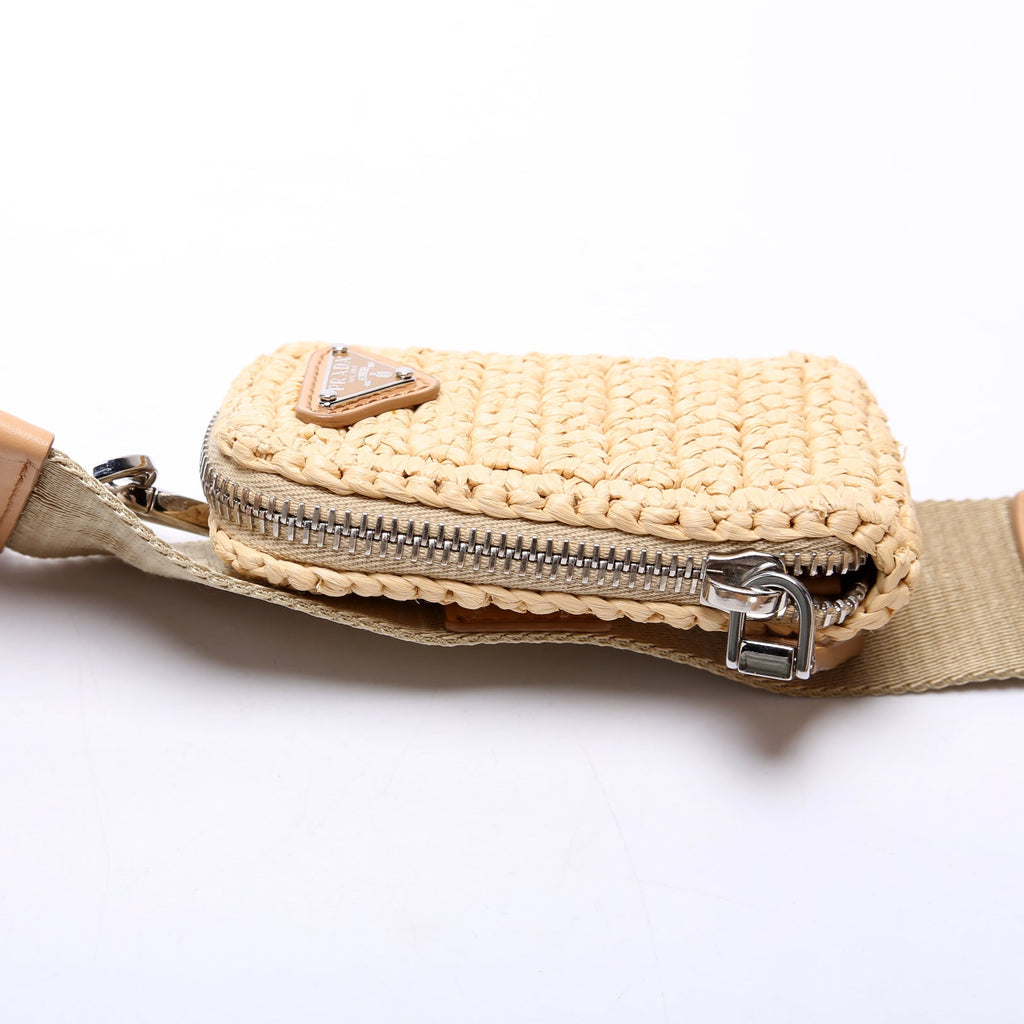 Triangle Logo Raffia Tan