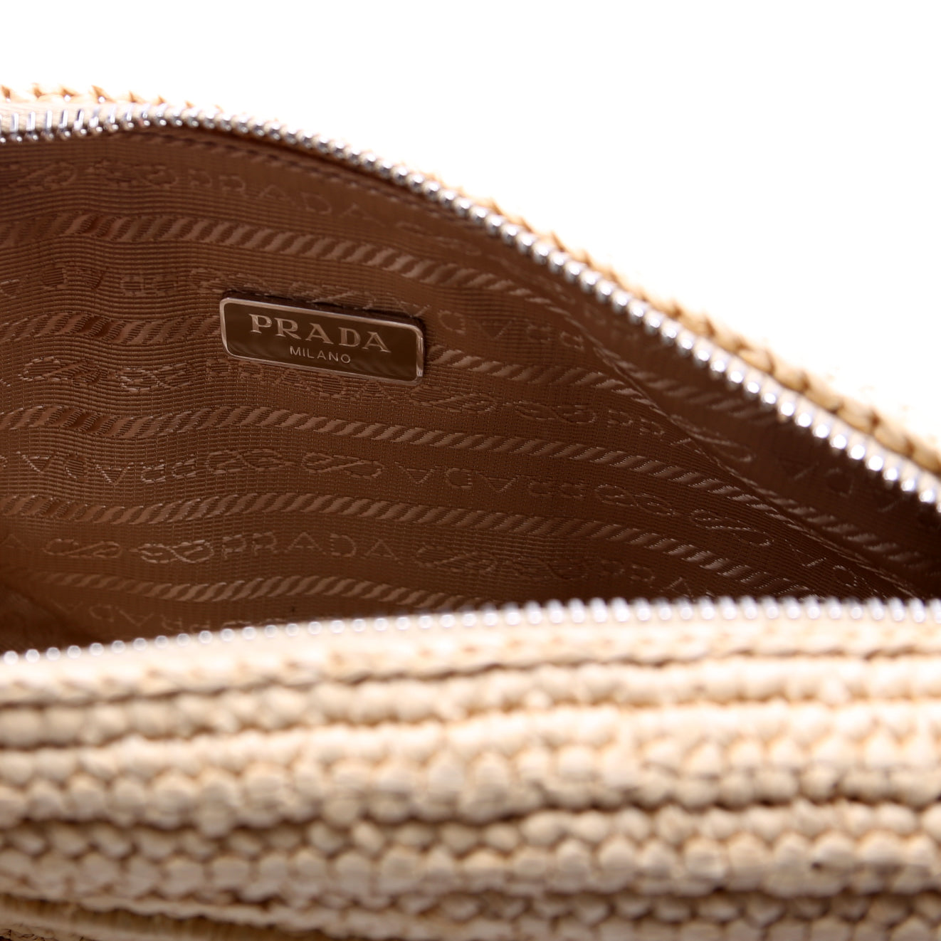 Triangle Logo Raffia Tan