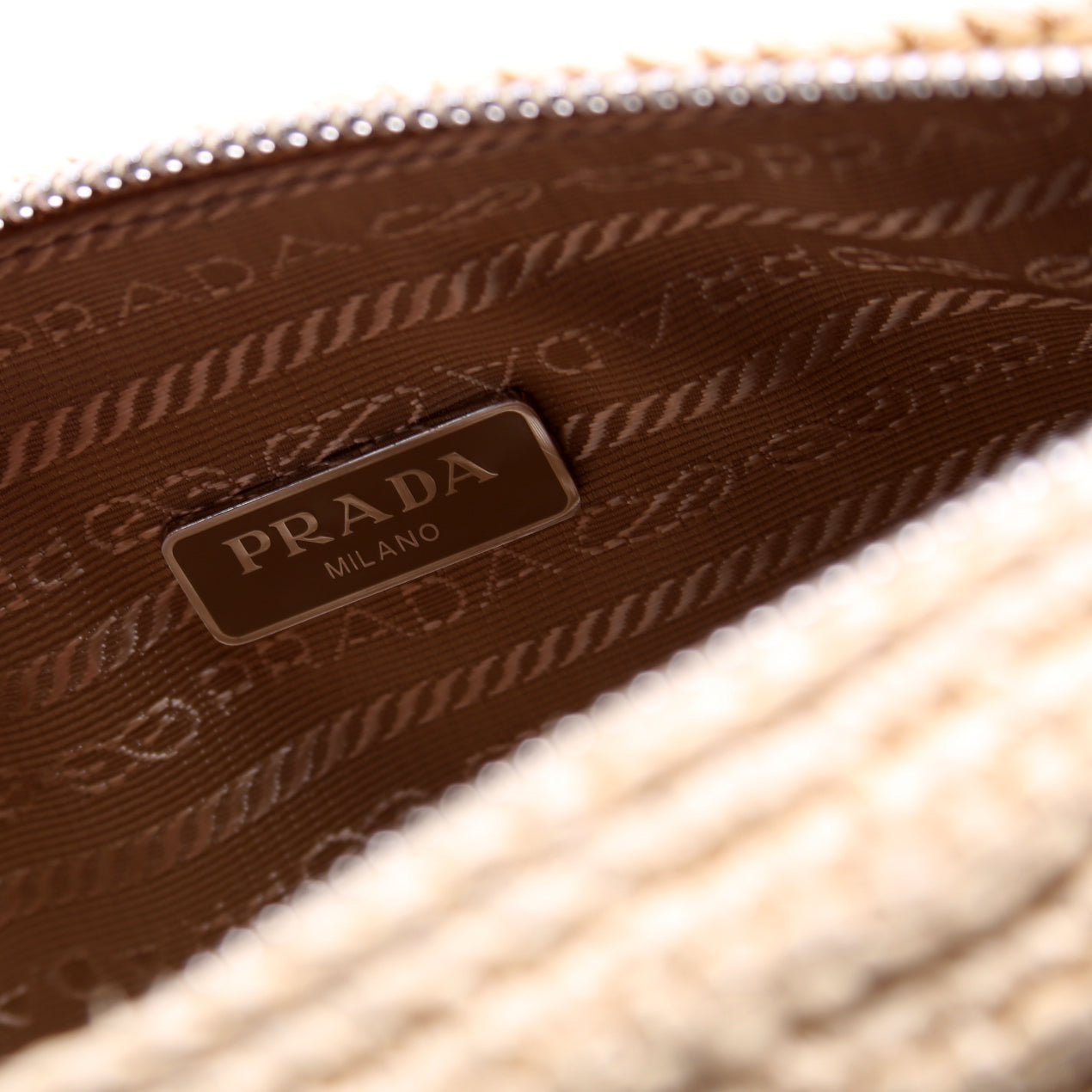Triangle Logo Raffia Tan