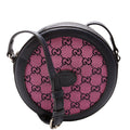 658825 GG Multicolor Canvas Interlocking G Round Bag Pink