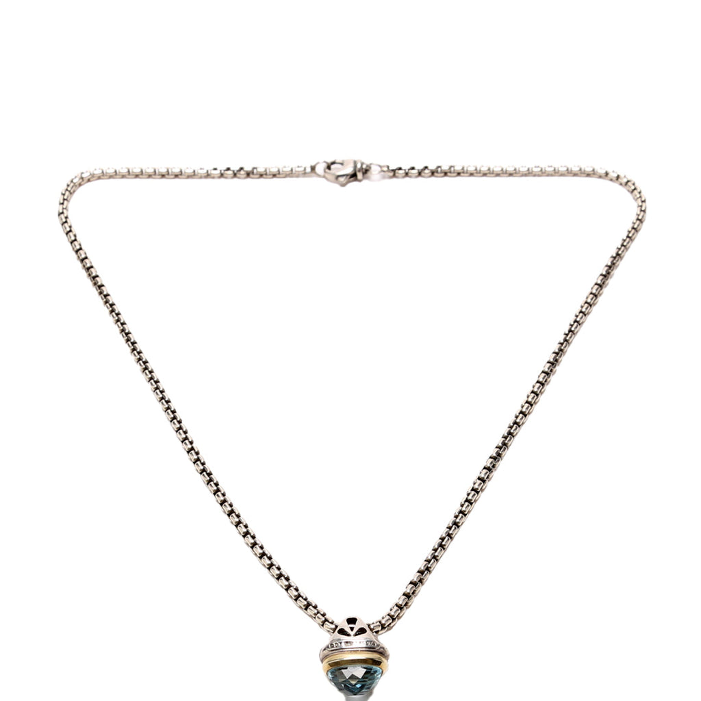 Acorn Charm Topaz Necklace 925/585