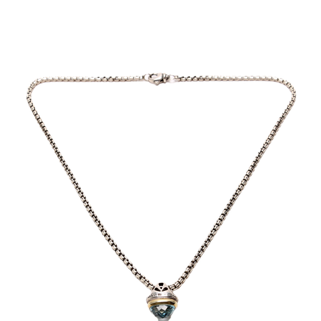 Acorn Charm Topaz Necklace 925/585