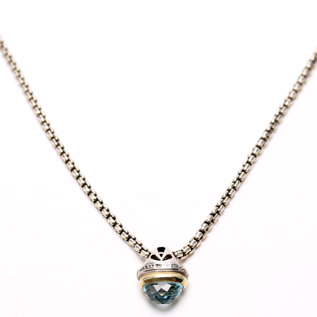 Acorn Charm Topaz Necklace 925/585