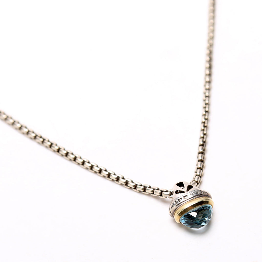 Acorn Charm Topaz Necklace 925/585