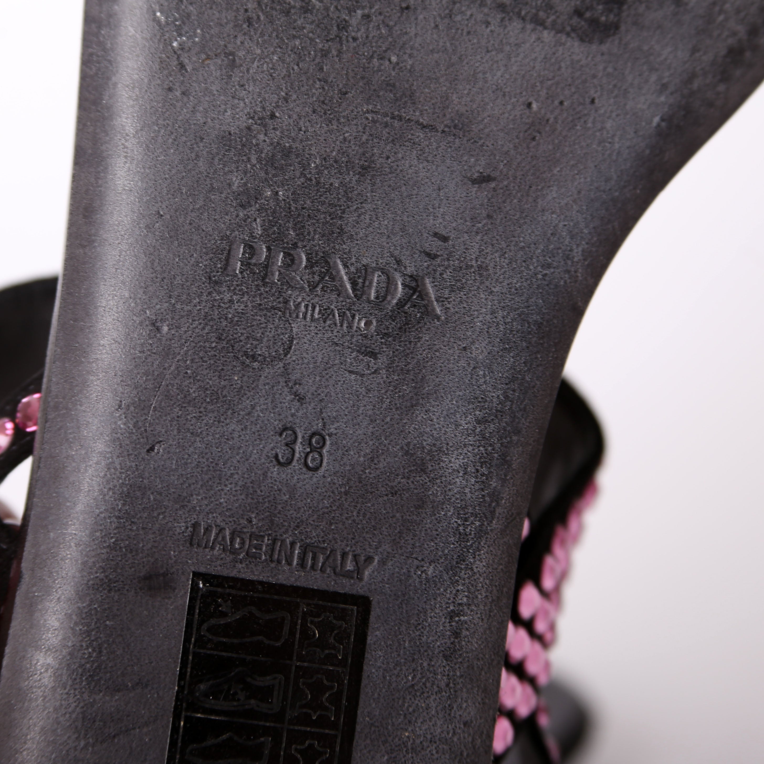 Prada Crystal Embossed Thong Sandals Size 38