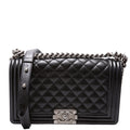 Boy Flap Medium Old Caviar RFID Black