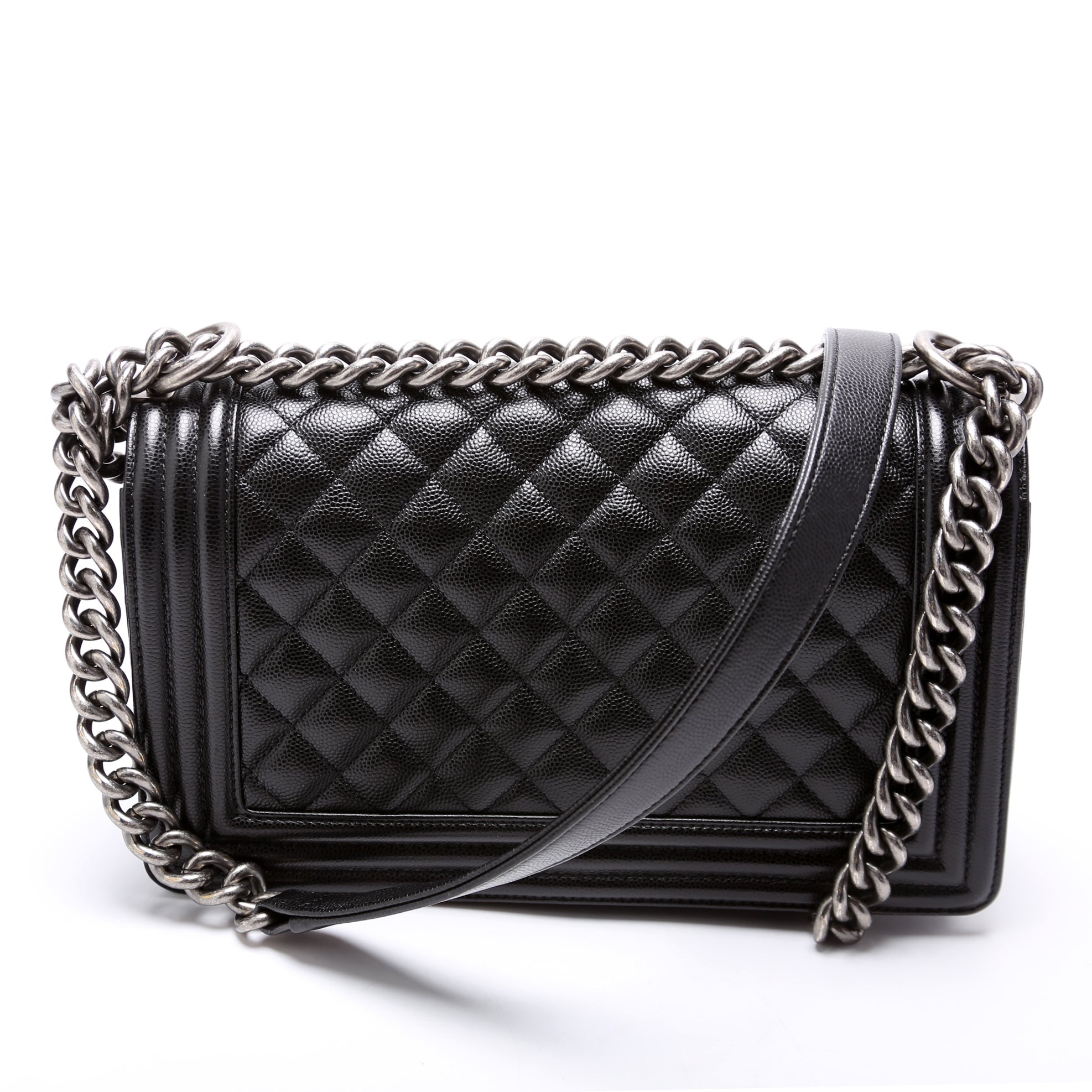 Boy Flap Medium Old Caviar RFID Black