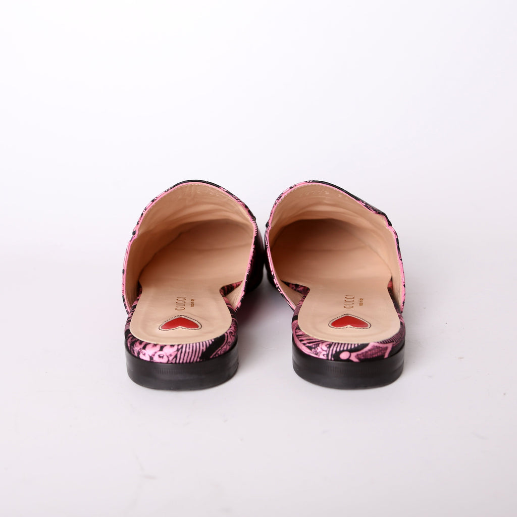 Gucci Princetown Printed Silk Mules Size 36