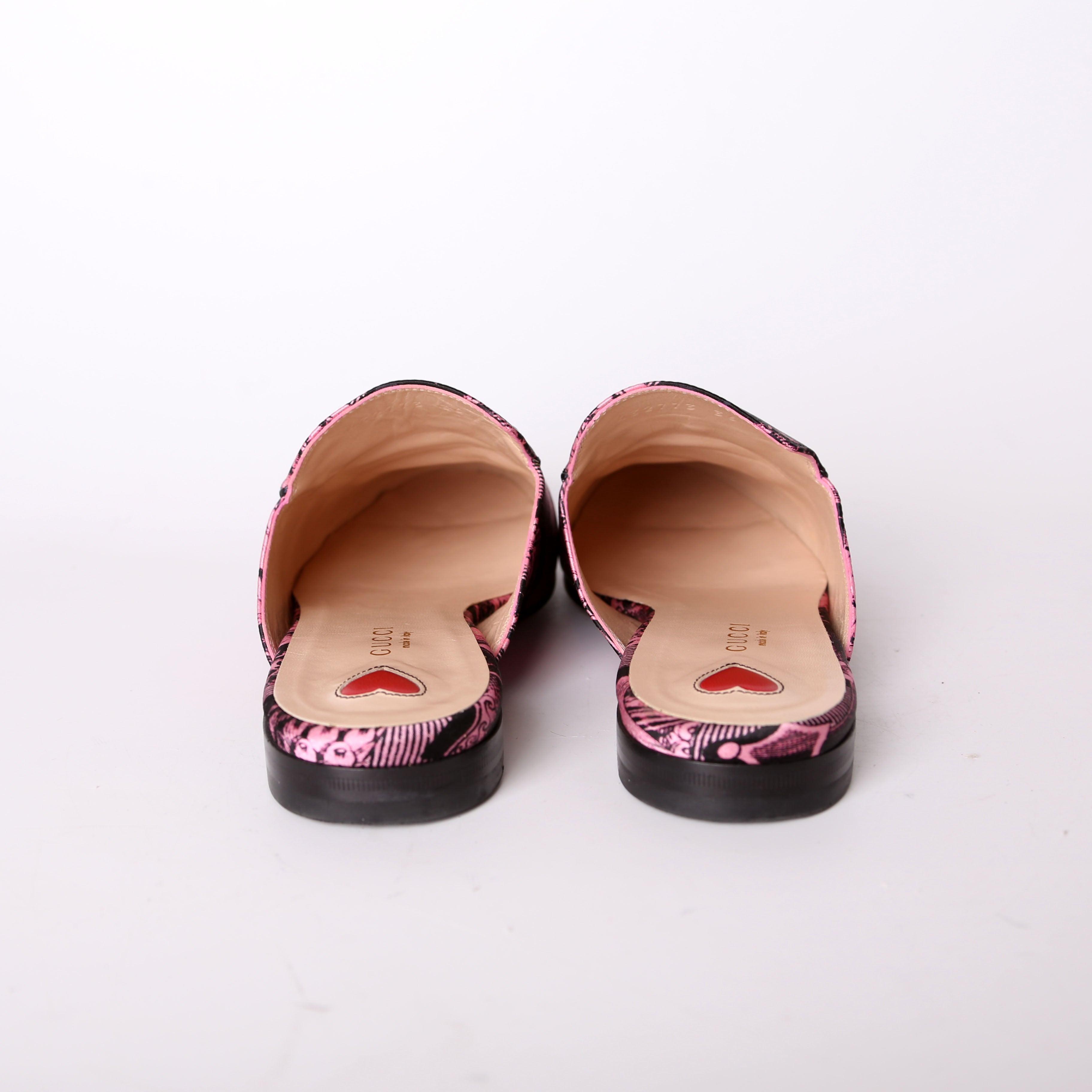 Gucci Princetown Printed Silk Mules Size 36