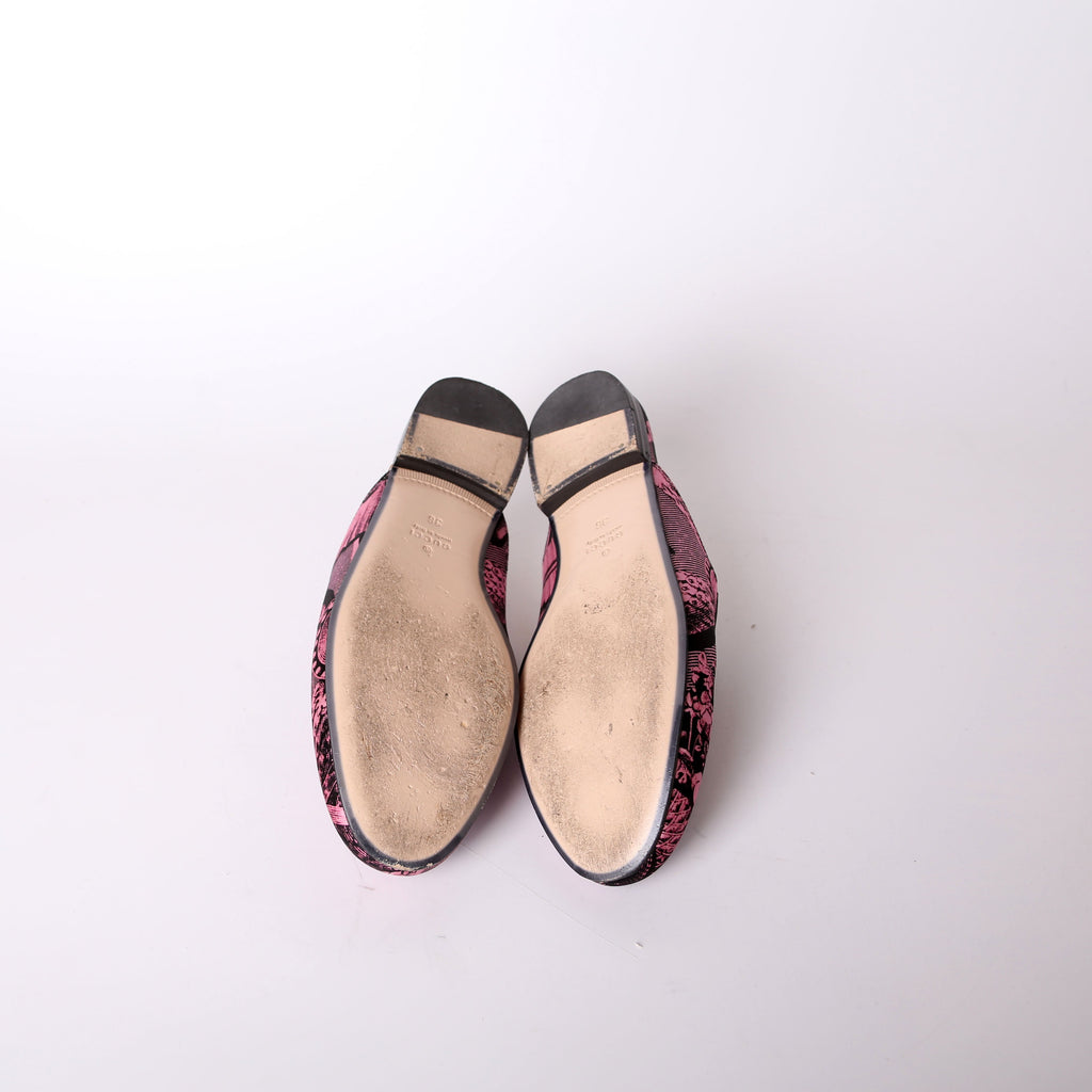 Gucci Princetown Printed Silk Mules Size 36