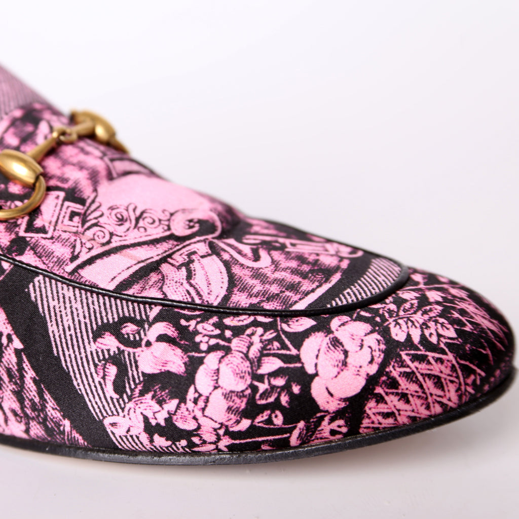 Gucci Princetown Printed Silk Mules Size 36