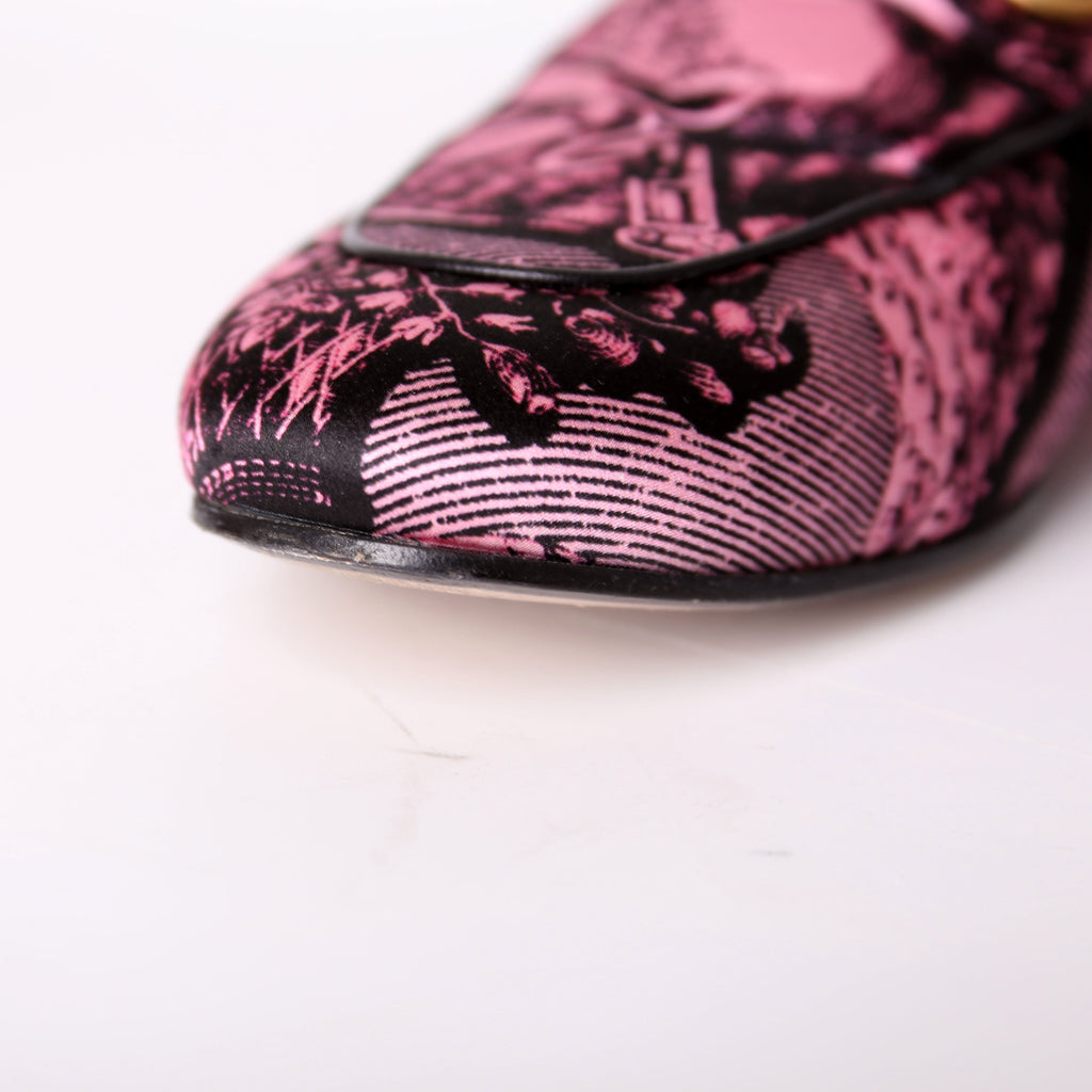 Gucci Princetown Printed Silk Mules Size 36