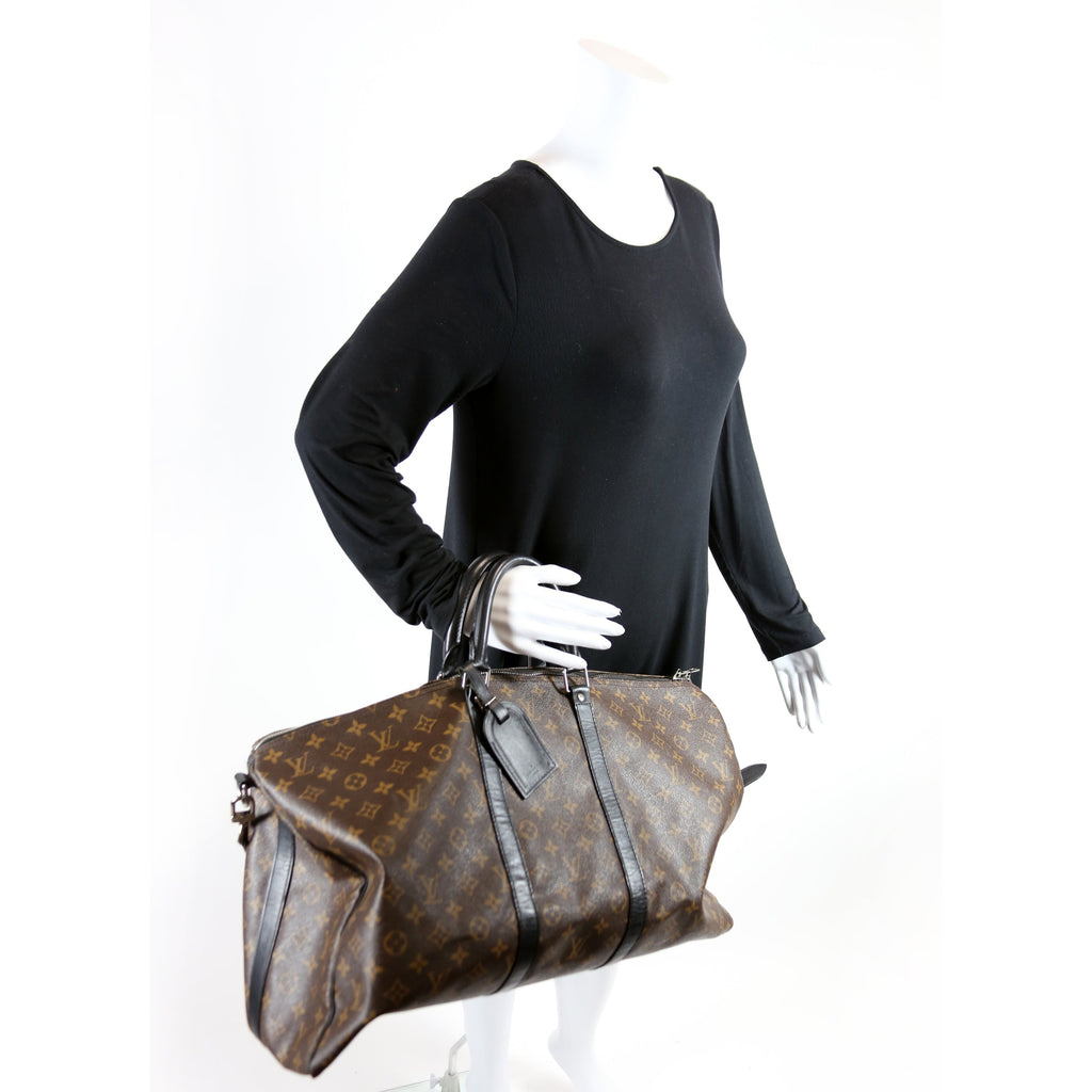 Keepall 55 Bandouliere Macassar Monogram