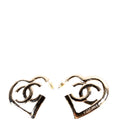 CC Logo Heart Hoop Earrings Gold