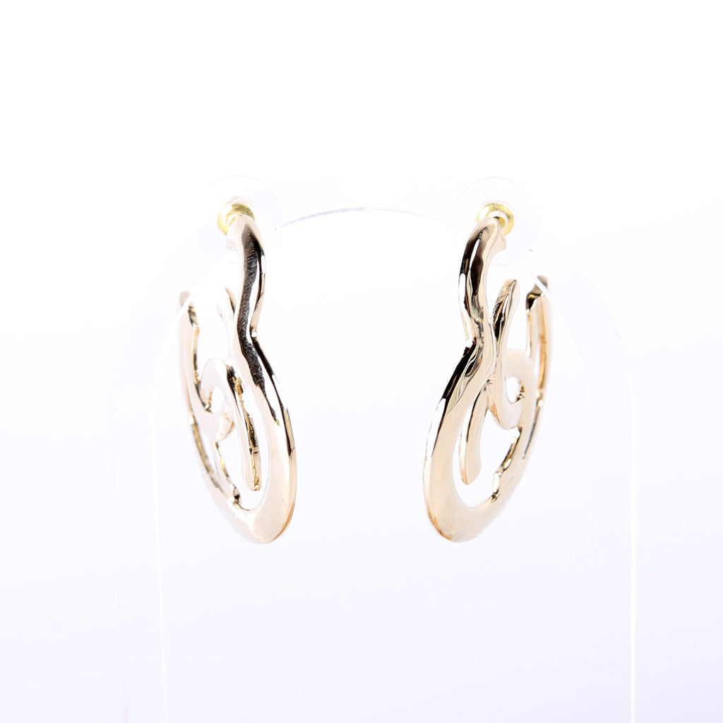 CC Logo Heart Hoop Earrings Gold