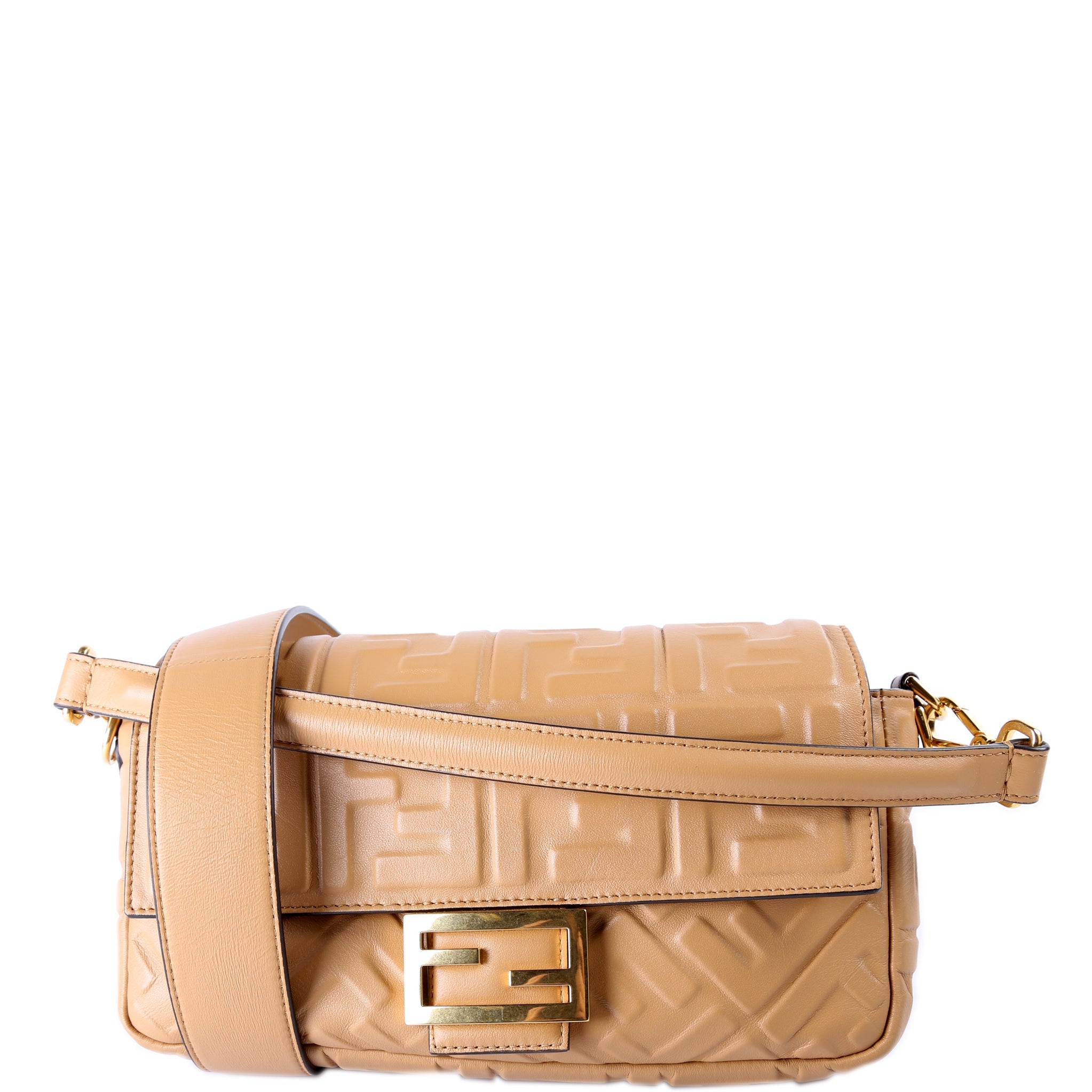 Baguette FF Embossed Nappa Brown