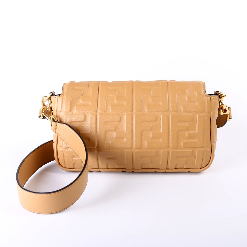 Baguette FF Embossed Nappa Brown
