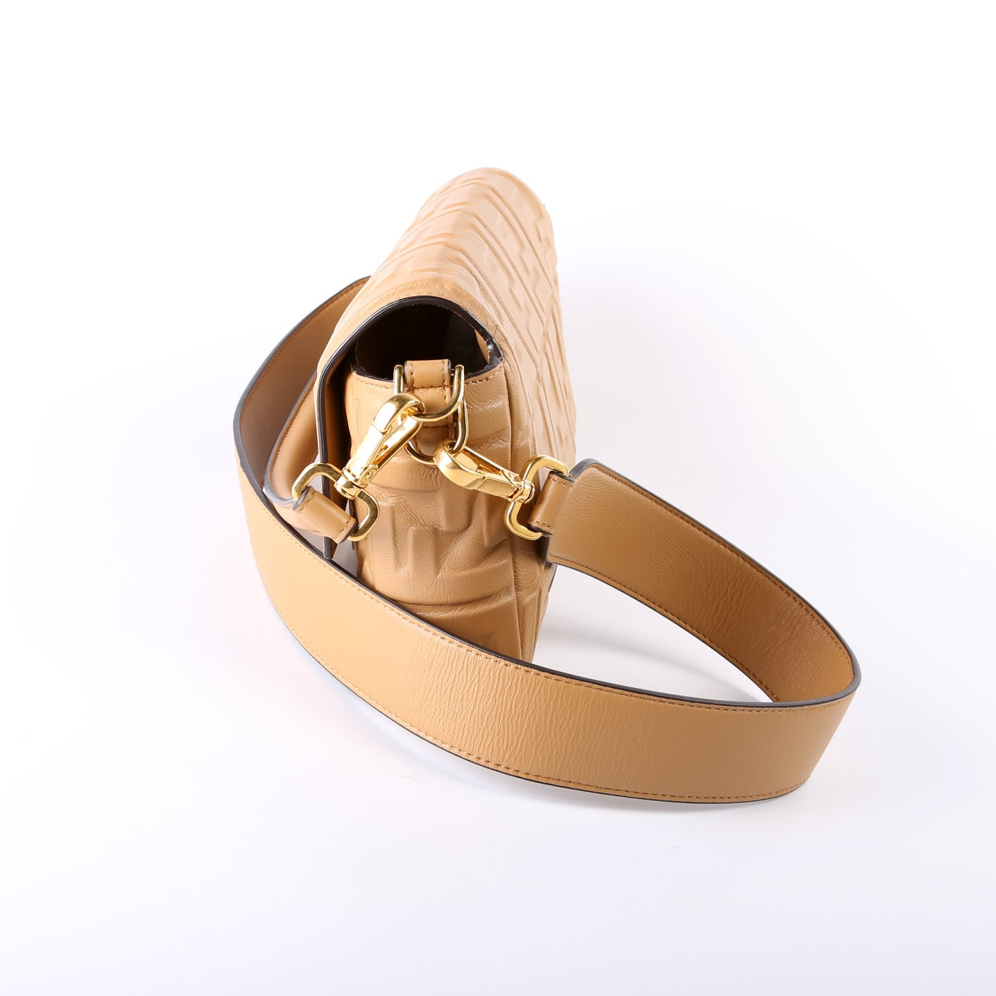 Baguette FF Embossed Nappa Brown